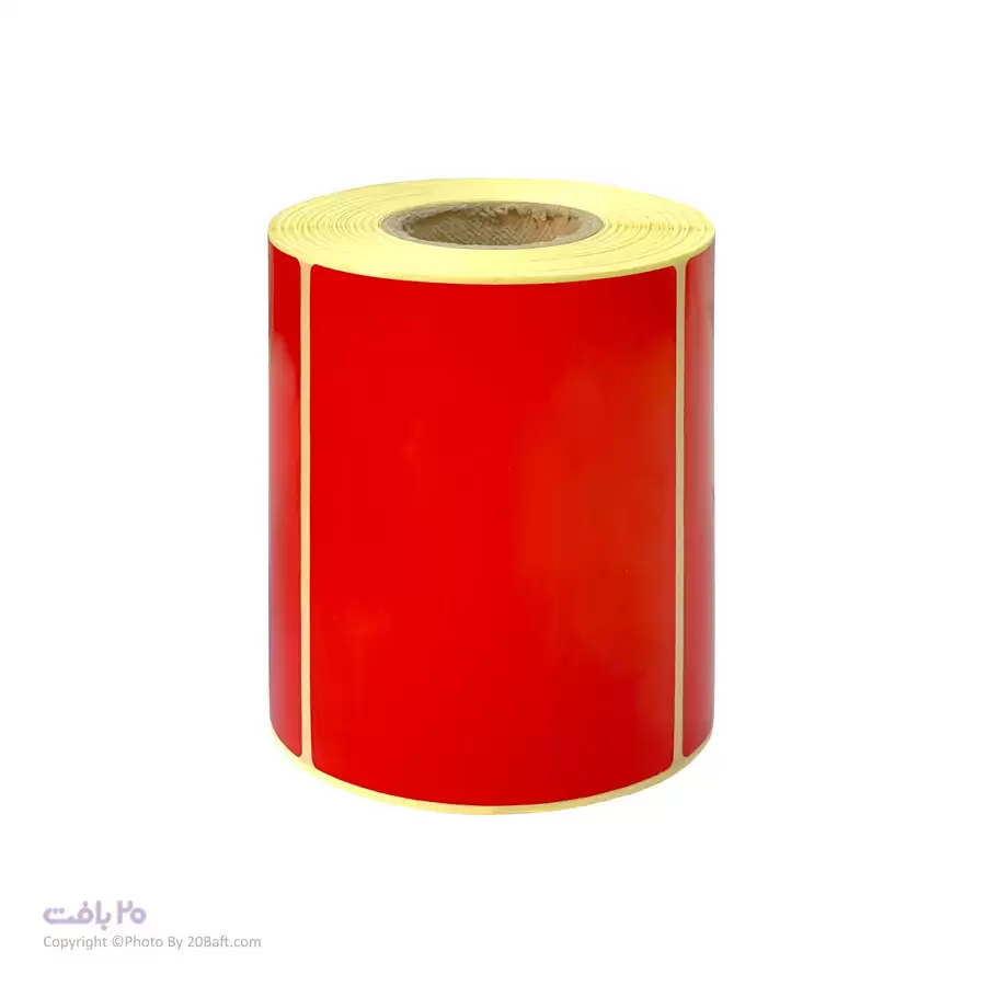 برچسب قرمز تک ردیفه کاغذی 100*80 (500 تایی)